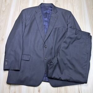 Brooks Brothers 1818 Madison SAXXON Wool Double Pinstripe Suit Mens 50R 44x28